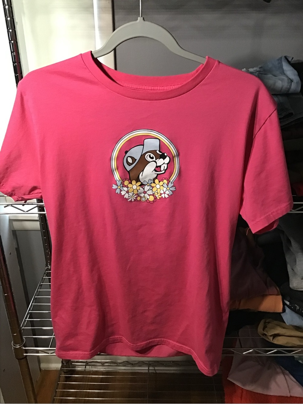 Pink Short Sleeve Graphic Tee with Mascot